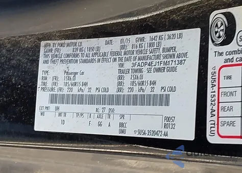 2015 Ford Fiesta Se из США, поврежденный, VIN 3FADP4EJ1FM171387